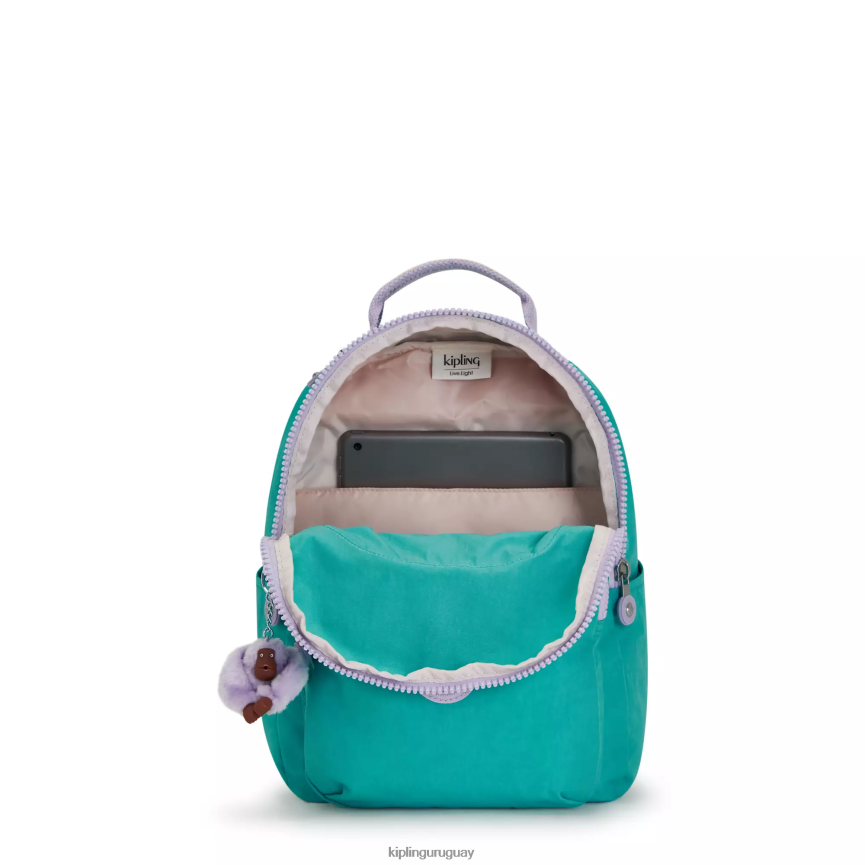Kipling mochila pequeña para tableta de seúl H44NB342 surfista verde mujer mochilas de moda