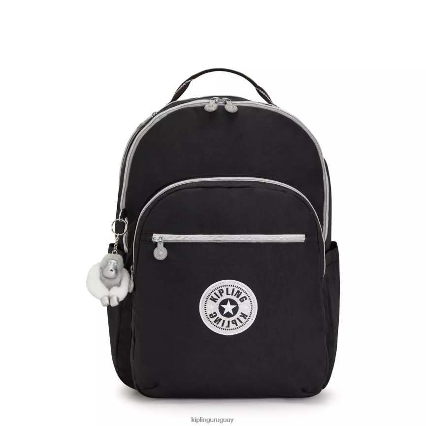 Kipling Mochila extragrande para portátil de 17" Seoul H44NB438 verdadera diversión negra mujer mochilas para portátiles
