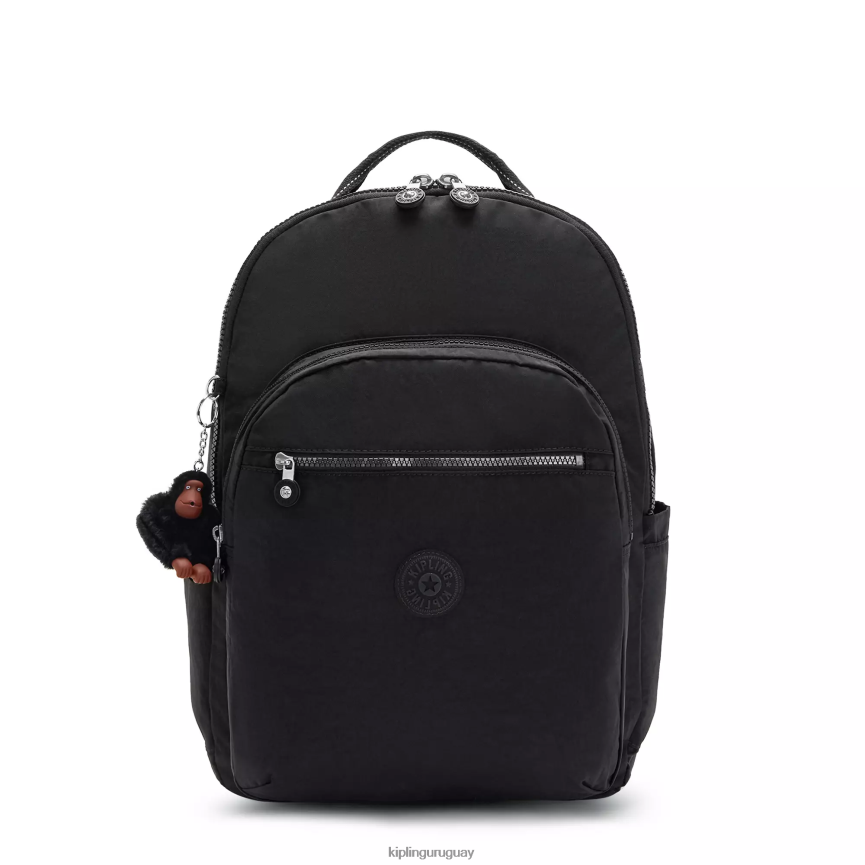 Kipling Mochila extragrande para portátil de 17" Seoul H44NB488 verdadero tono negro mujer mochilas para portátiles