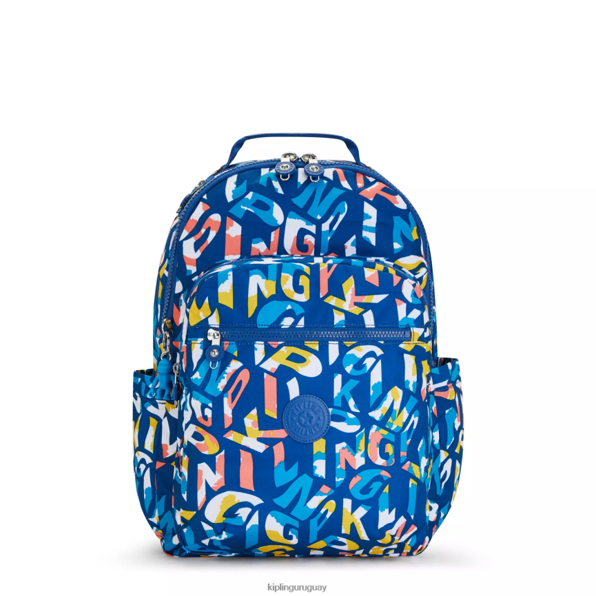 Kipling mochila grande para portátil de 15" con estampado de seúl H44NB344 neón mujer mochilas para portátiles