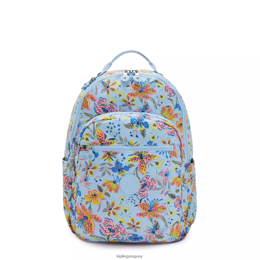 Kipling mochila grande para portátil de 15" con estampado de seúl H44NB346 flores silvestres mujer mochilas para portátiles
