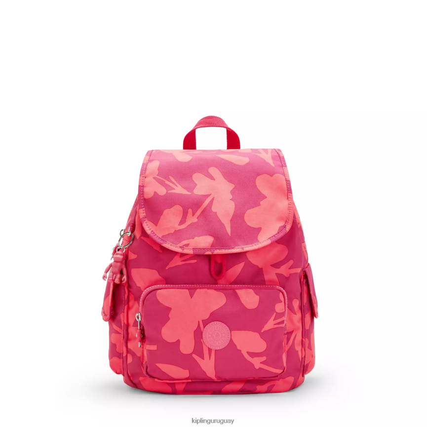 Kipling mochila city pack pequeña estampada H44NB378 flor de coral mujer mochilas pequeñas