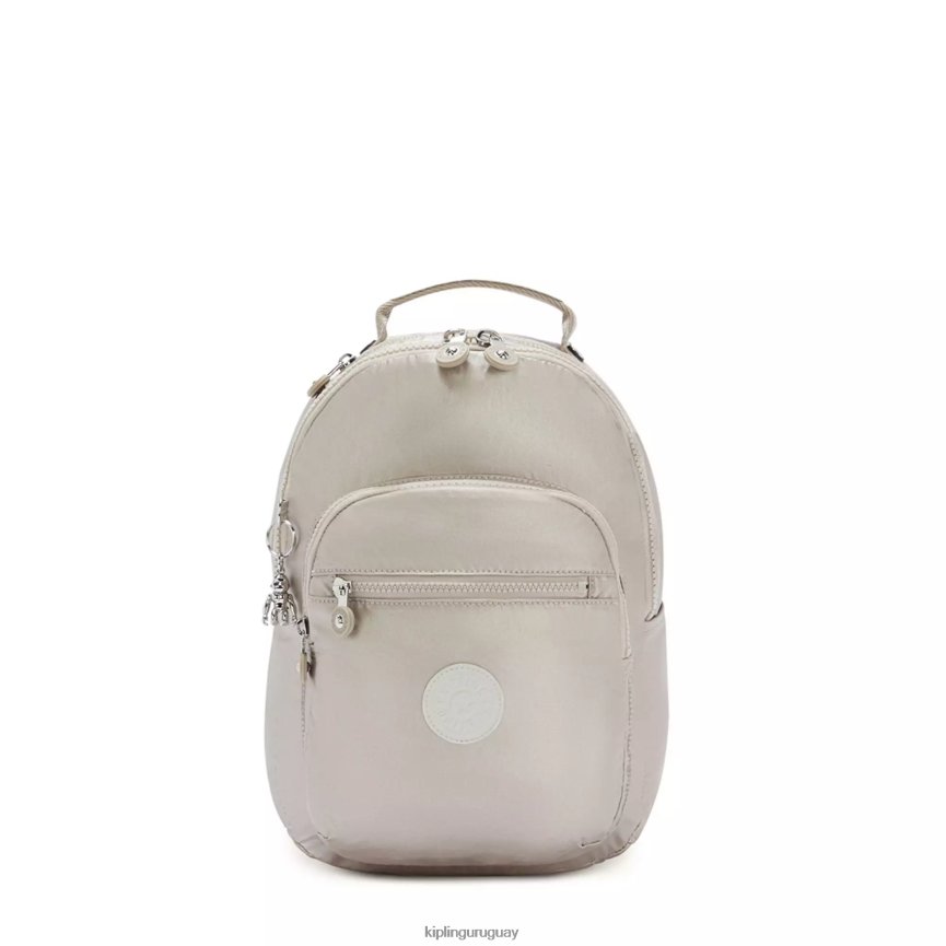 Kipling mochila pequeña con tablet metalizada seoul H44NB418 resplandor metalico mujer mochilas pequeñas