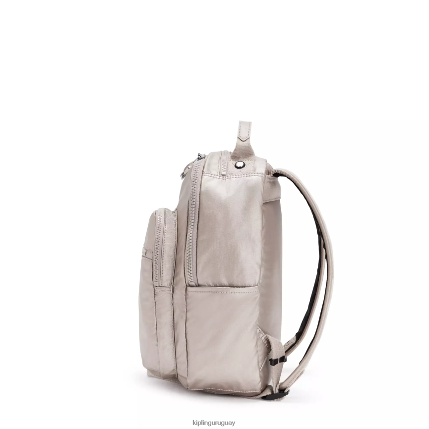 Kipling mochila pequeña con tablet metalizada seoul H44NB418 resplandor metalico mujer mochilas pequeñas